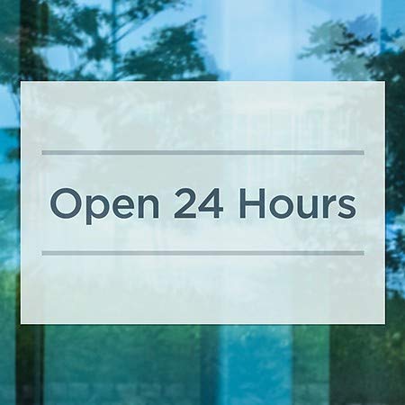 CGSignLab | פתוח 24 שעות -טלפה בסיסית נצמד חלון | 36 x24